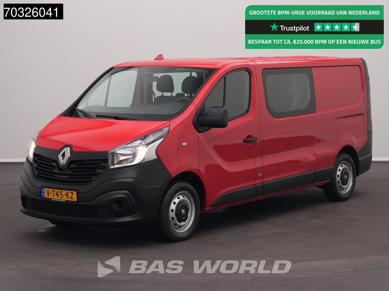 Renault Trafic 95pk Dubbel Cabine L2H1 Trekhaak Airco Euro6, Auto's, Stof, Gebruikt, Euro 6, 2000 kg