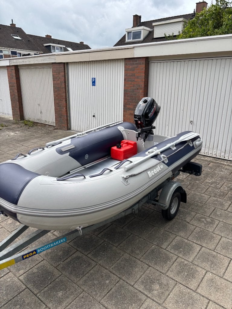 Beaut TZ300AL Rubberboot met Suzuki DF 6A en Pega Trailer, Overige merken, Aluminium, 6 pk, Zo goed als nieuw