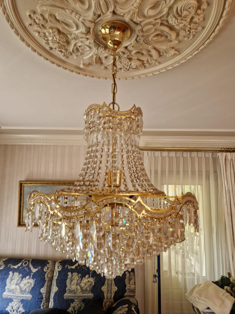 2 kristallen kroonluchters, Huis en Inrichting, Lampen | Kroonluchters, Ophalen, Zo goed als nieuw, Overige materialen, Klassiek