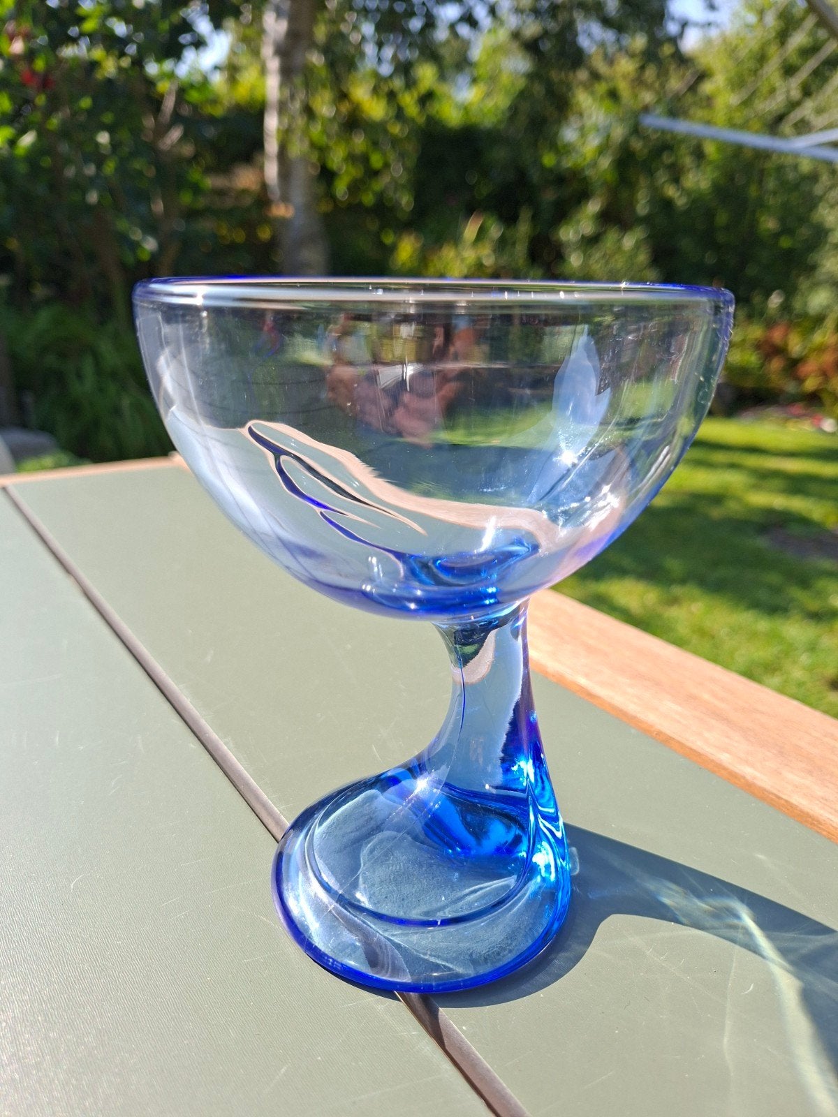 ijscoupe dessert glas Bormiolu Rocco kobaltblauw, Op voet, Overige typen, Rond, Ophalen of Verzenden