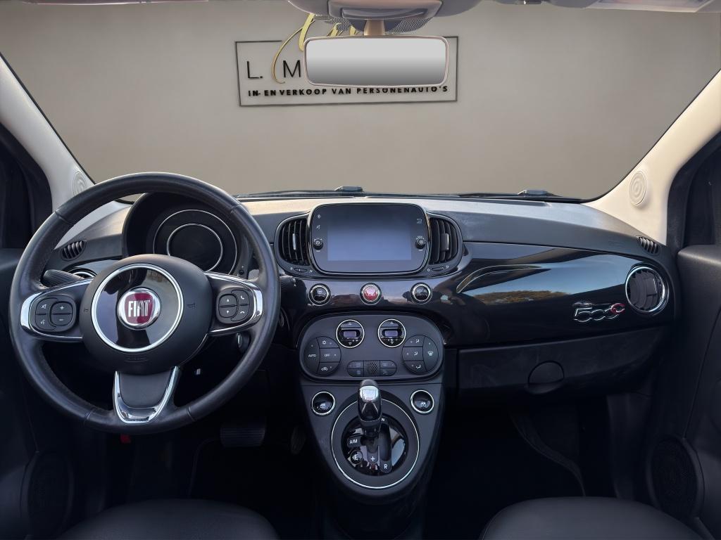 Fiat 500C 1.2 Lounge 2019 ZWART | Automaat | Cabriolet | Nav, Gebruikt, 4 cilinders, Cabriolet, Leder en Stof