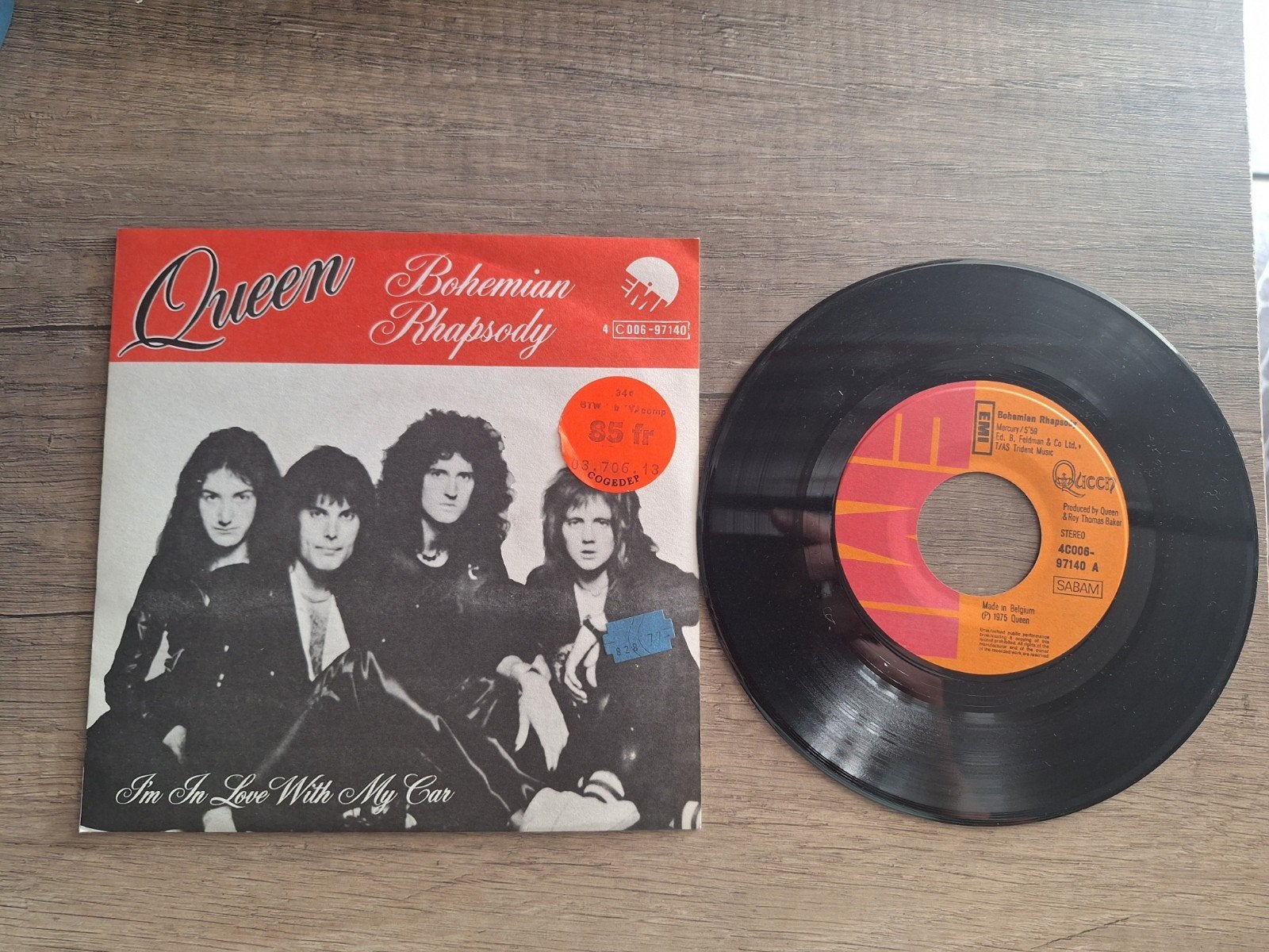 Vintage vinyl single Queen Bohemian Rhapsody, Ophalen of Verzenden, Gebruikt, Overige formaten