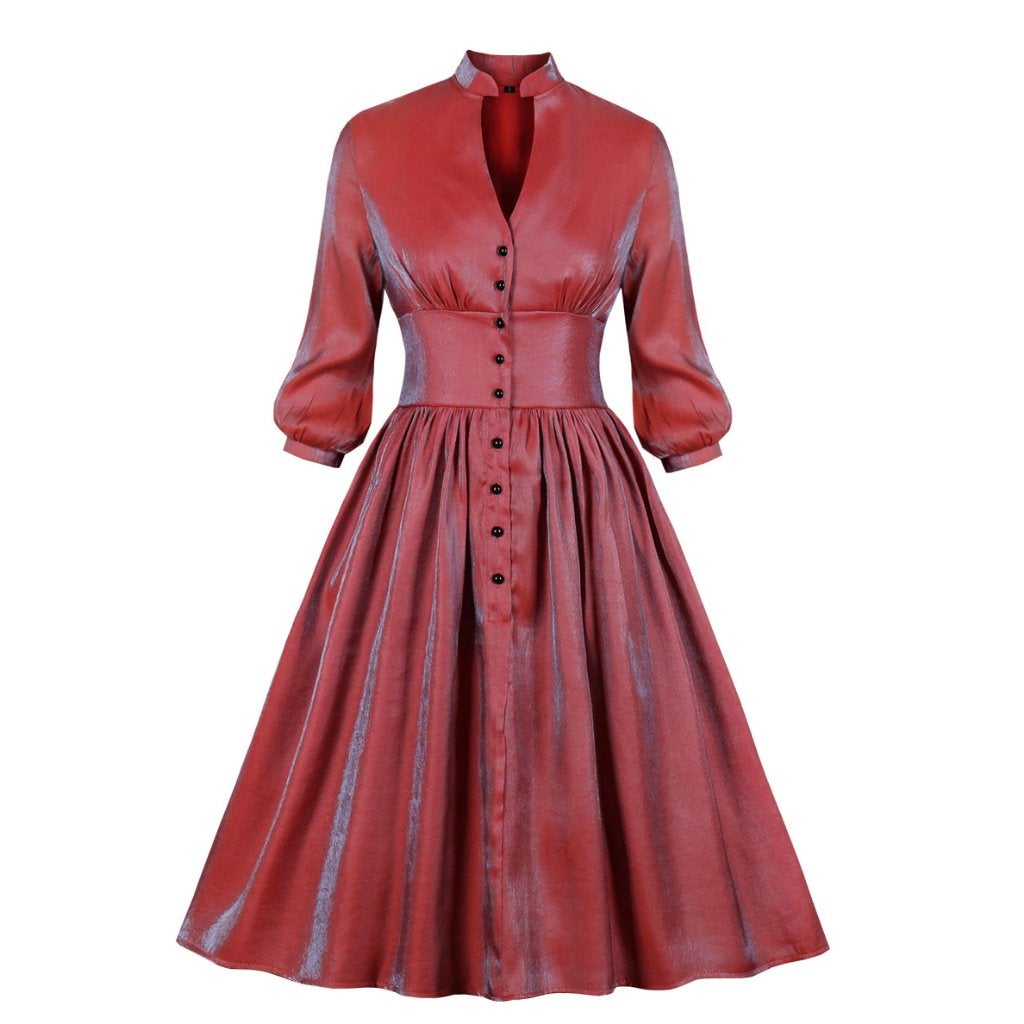Rode jurk rockabilly retro vintage fluwelen dames vrouwen, Kleding | Dames, Verzenden, Nieuw, Rood, Knielengte