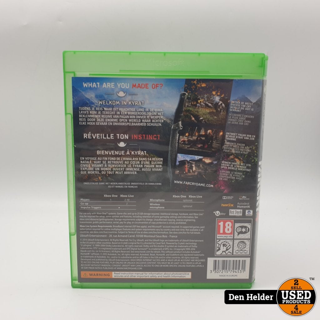 Farcry4 Microsoft Xbox One Game - In Nette Staat, Microsoft, Gebruikt, Support@microsoft.com, Microsoft Corporation
One Microsoft Way
Redmond, WA 98052-6399
USA