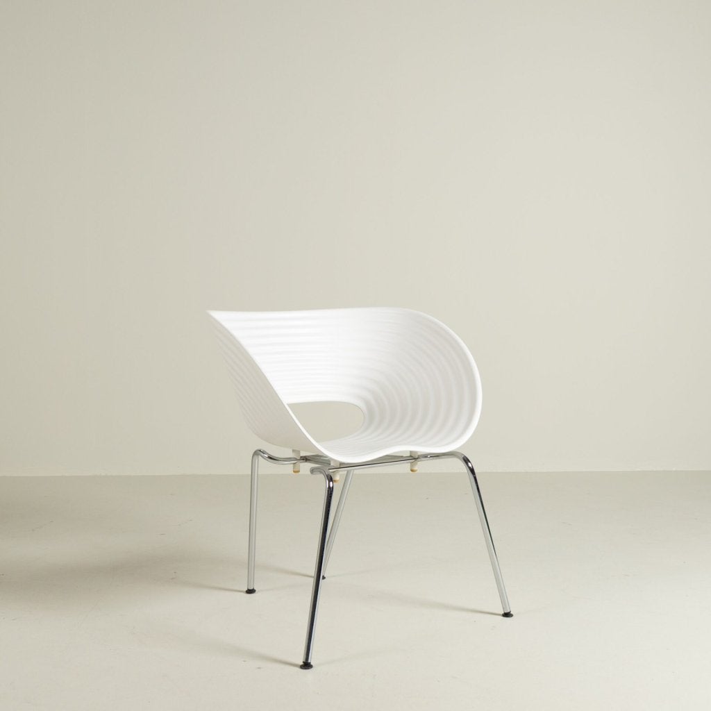 Vitra Tom Vac Stoel Wit Kunststof - Chroom, Vitra, Zo goed als nieuw, Niet ingevuld, Niet ingevuld