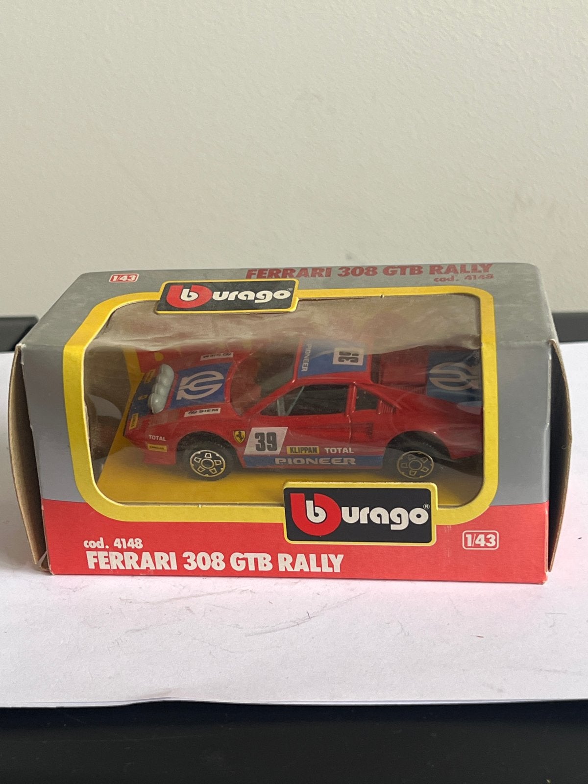 Burago 1/43 Ferrari 308 GTB Rally - Vintage Modelauto, Ophalen of Verzenden, Gebruikt, Auto, Overige merken