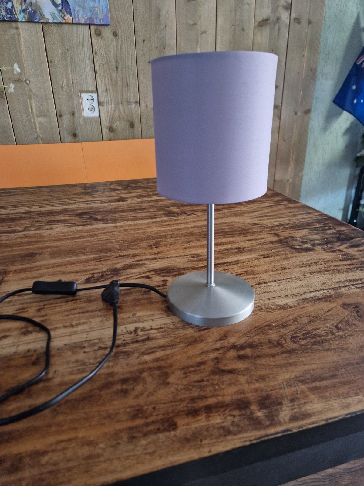 kleine lamp met grijze kap, Ophalen of Verzenden