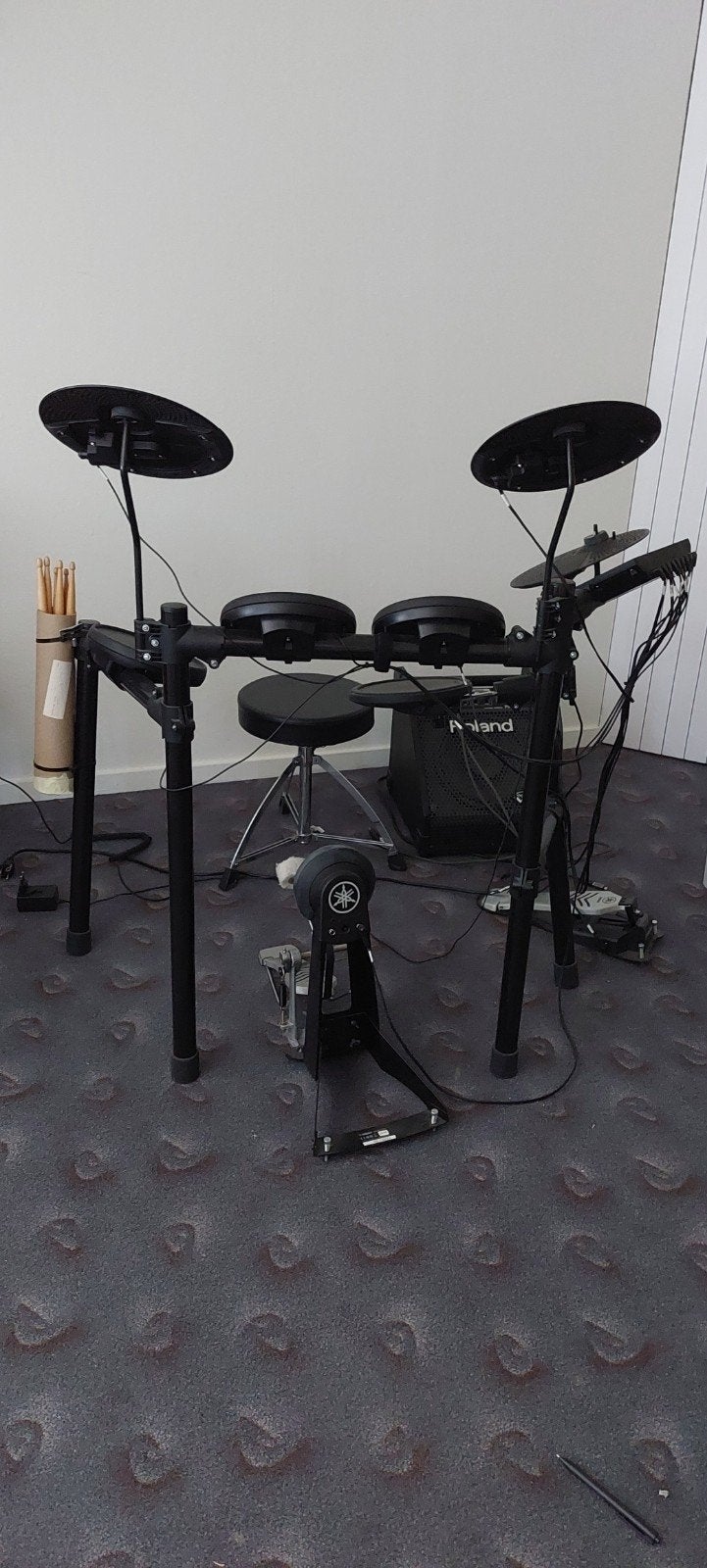 Yamaha DTZ 452K Elektrisch Drumstel met Roland PM-10, Ophalen of Verzenden, Zo goed als nieuw, Yamaha, Elektronisch