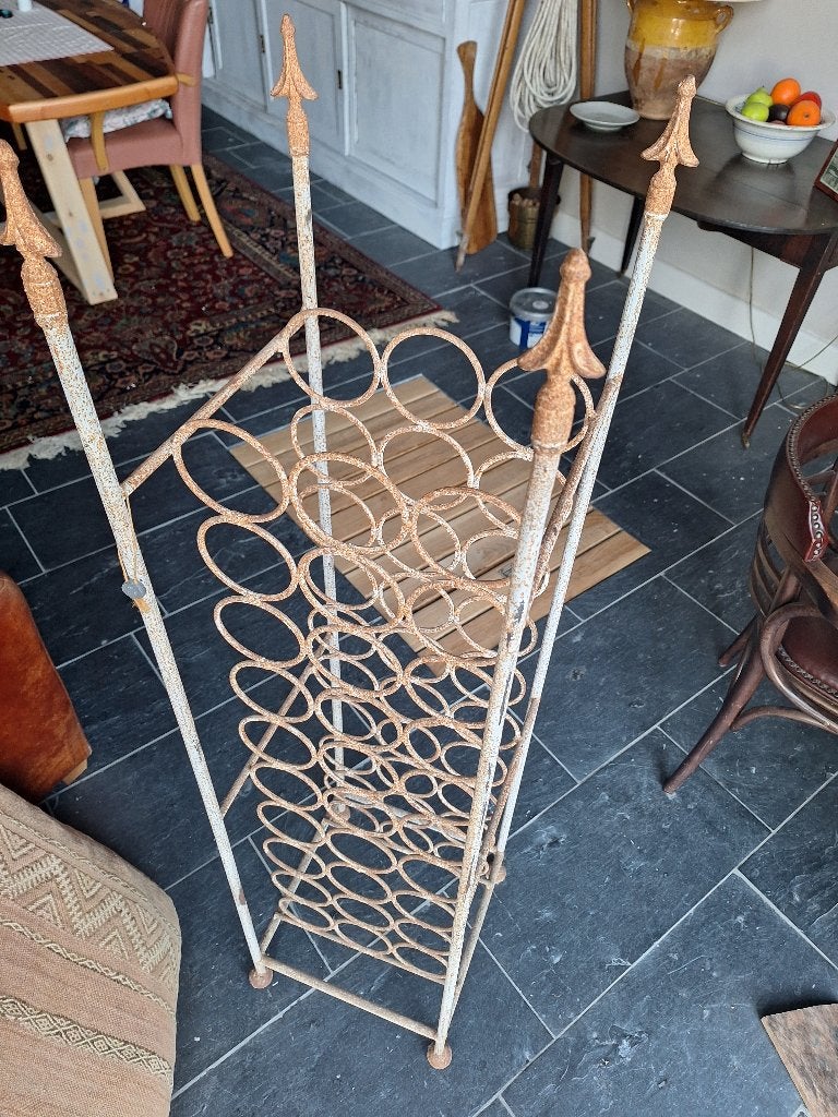 Wijnflessenrek, Huis en Inrichting, Woonaccessoires | Wijnrekken, Ophalen, Gebruikt, Metaal, 25 flessen of meer