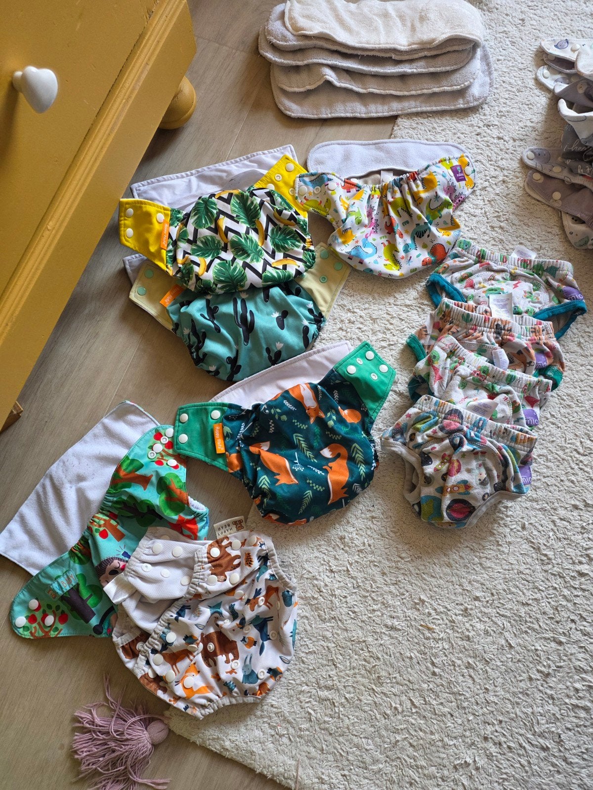 Wasbare luiers en oefenbroekjes, oa Happy flute, Mio, Kinderen en Baby's, Ophalen, One size