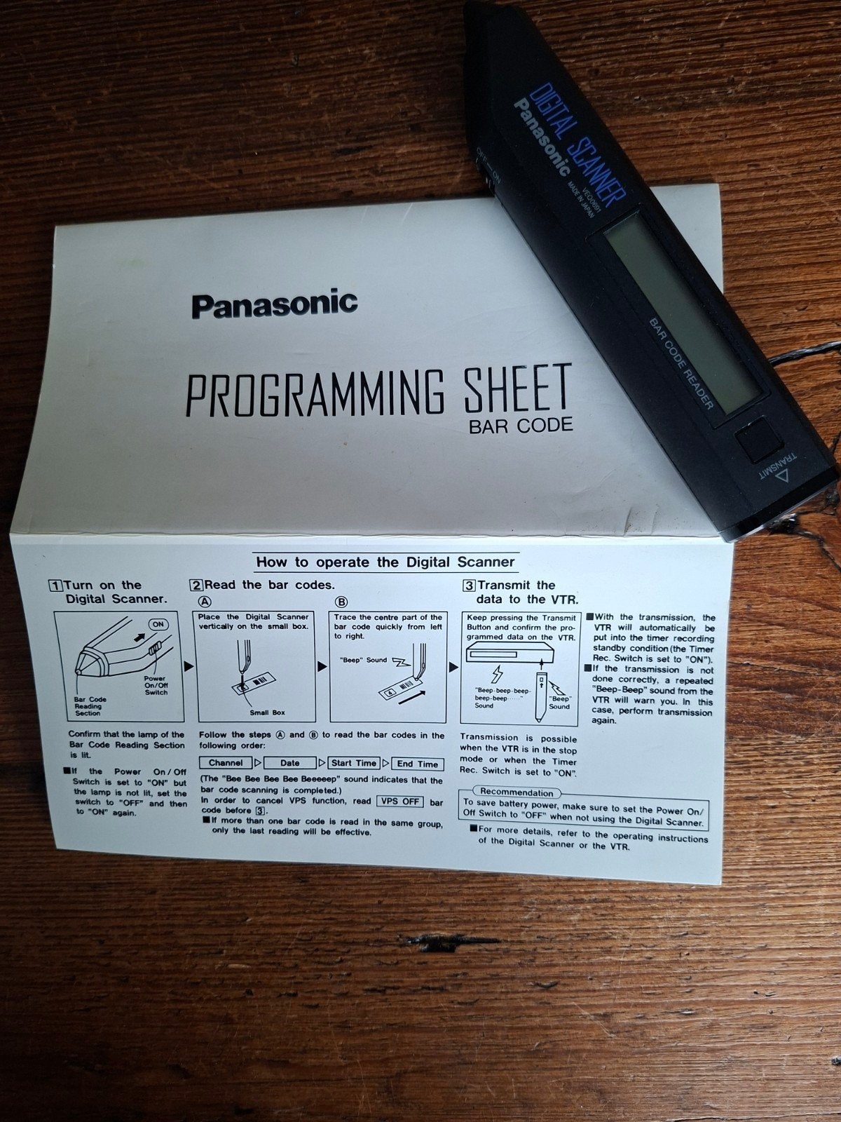 Panasonic VEQ0691 Digitale Barcodescanner met Handleiding, Computers en Software, Verzenden, Zo goed als nieuw, Barcodescanner