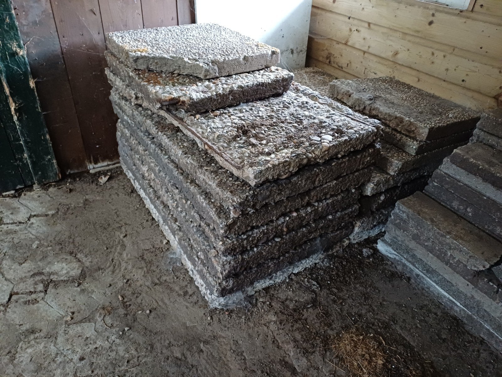 Bizar grote grindtegels, 60 x 100, bandjes, stenen, klinkers, Tuin en Terras, Ophalen, Gebruikt, 5 tot 10 m², Beton
