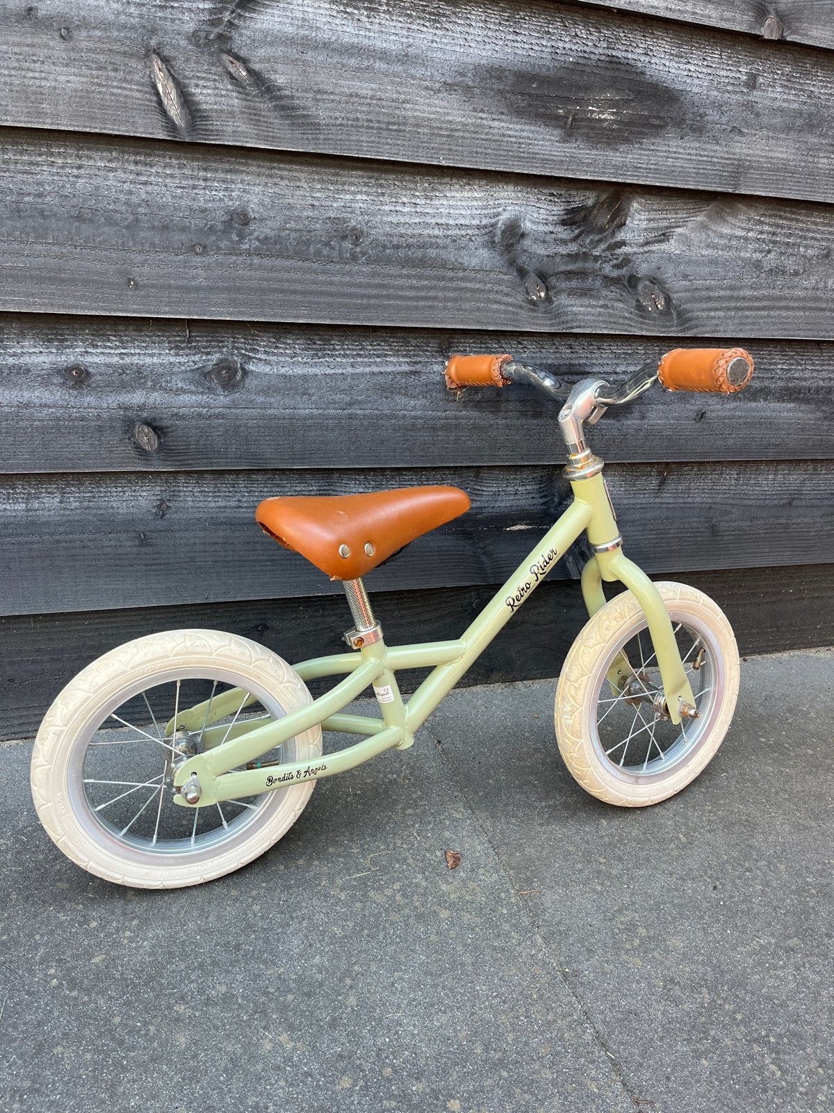 Retro Rider loopfietsje - Oud groen met gebruikssporen, Fietsen en Brommers, Ophalen, Gebruikt, Minder dan 16 inch