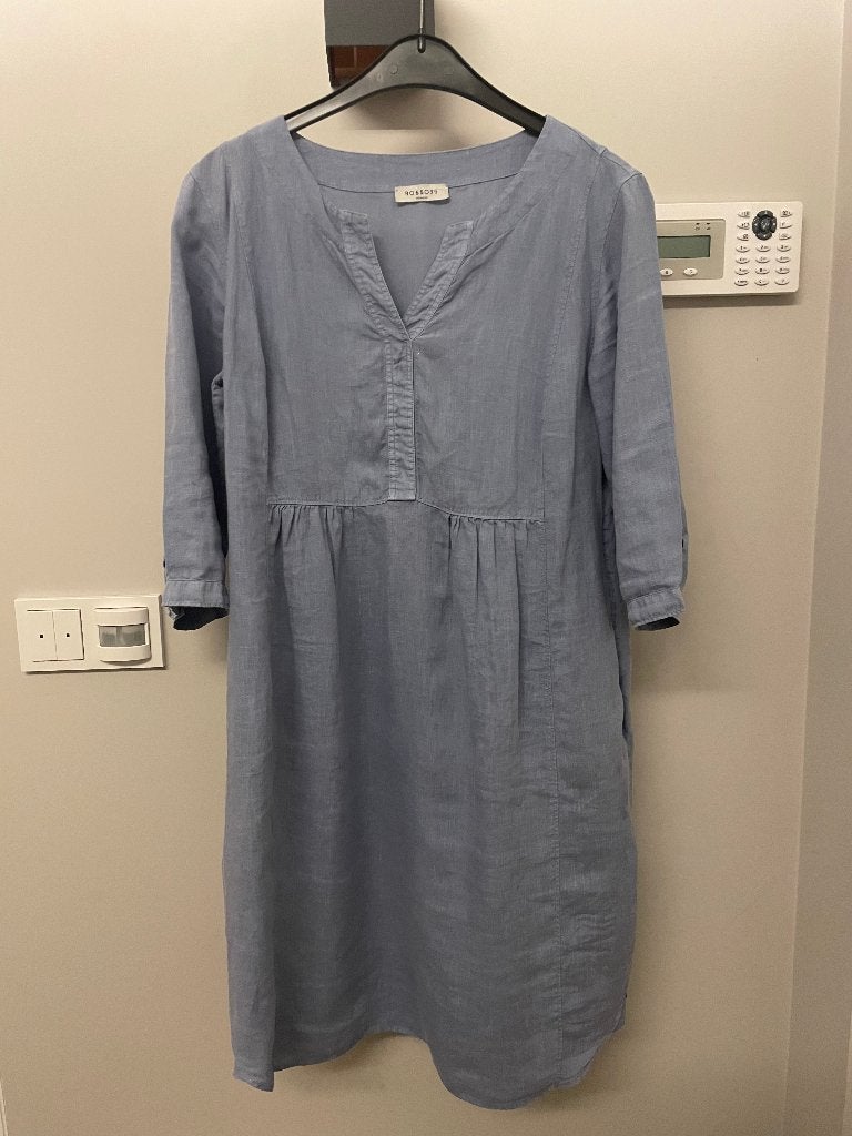 Rosso35: heerlijk linnen zomerjurkje maat S, Blauw, ROSSO35, Ophalen of Verzenden, Knielengte