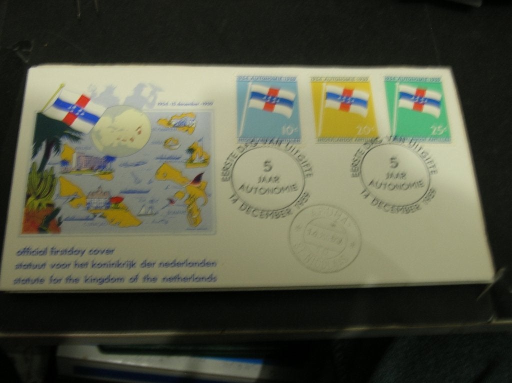 FDC Ned Antillen Stauut voor het Koninkrijk, Ophalen of Verzenden, Gestempeld