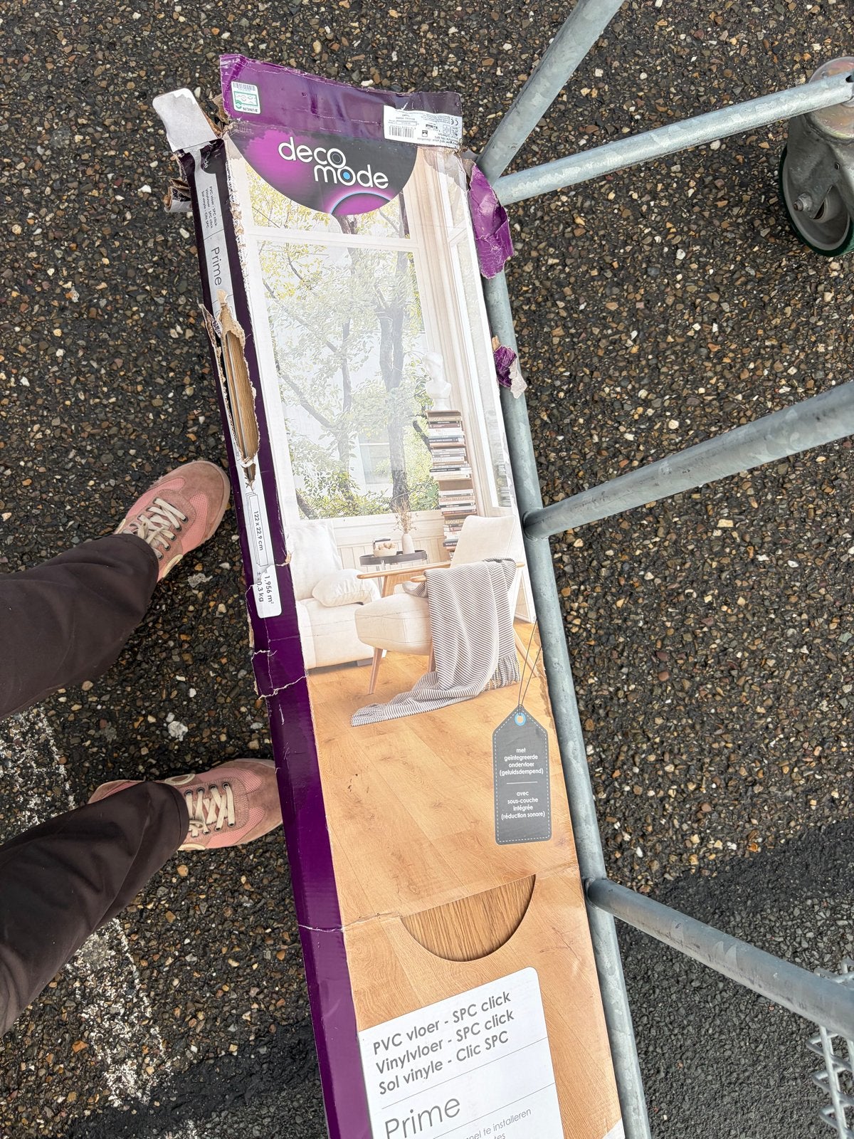 PVC vloer met geïntegreerde ondervloer - Caramel Oak, Doe-het-zelf en Verbouw, Kunststof, 50 tot 150 cm, Overige typen, Ophalen of Verzenden