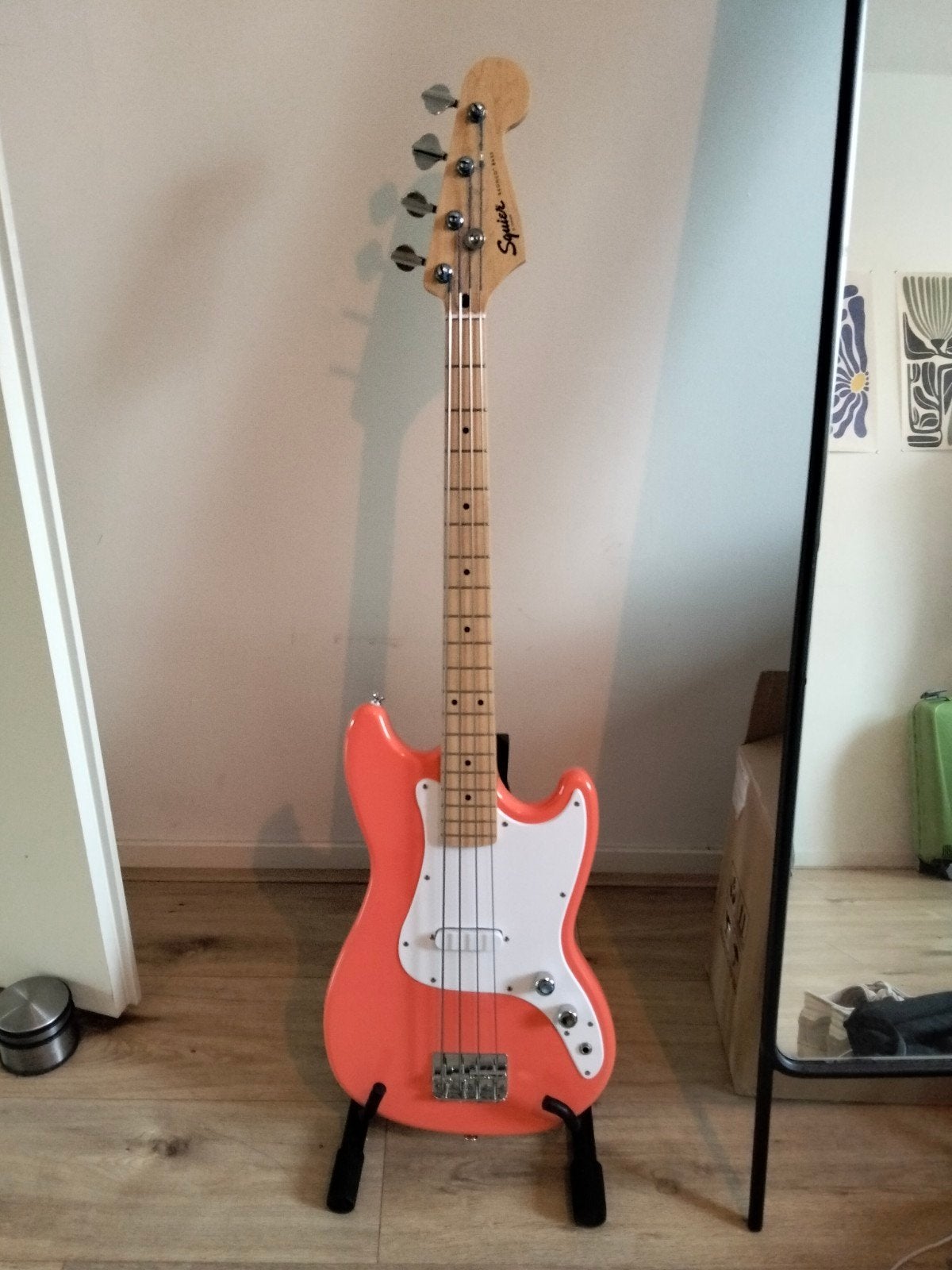 Fender Squier Bronco Bass met La Bella Flats, Ophalen, Zo goed als nieuw, Elektrisch