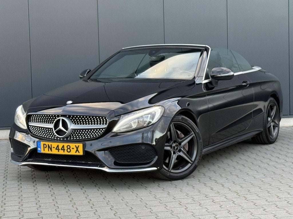 Mercedes C-klasse Cabrio 180 AMG-Pakket Leder - Led - Navi -, Auto's, Mercedes-Benz, Automaat, Cabriolet, 4 stoelen, Zwart