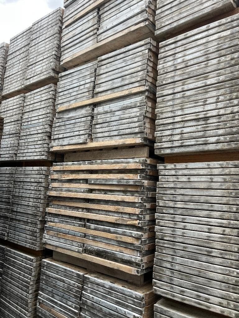 Steenschotten van hout , circa 60,5 x 120  GOEDKOOP B-keus, Ophalen, Gebruikt, 100 tot 200 cm, 25 cm of meer
