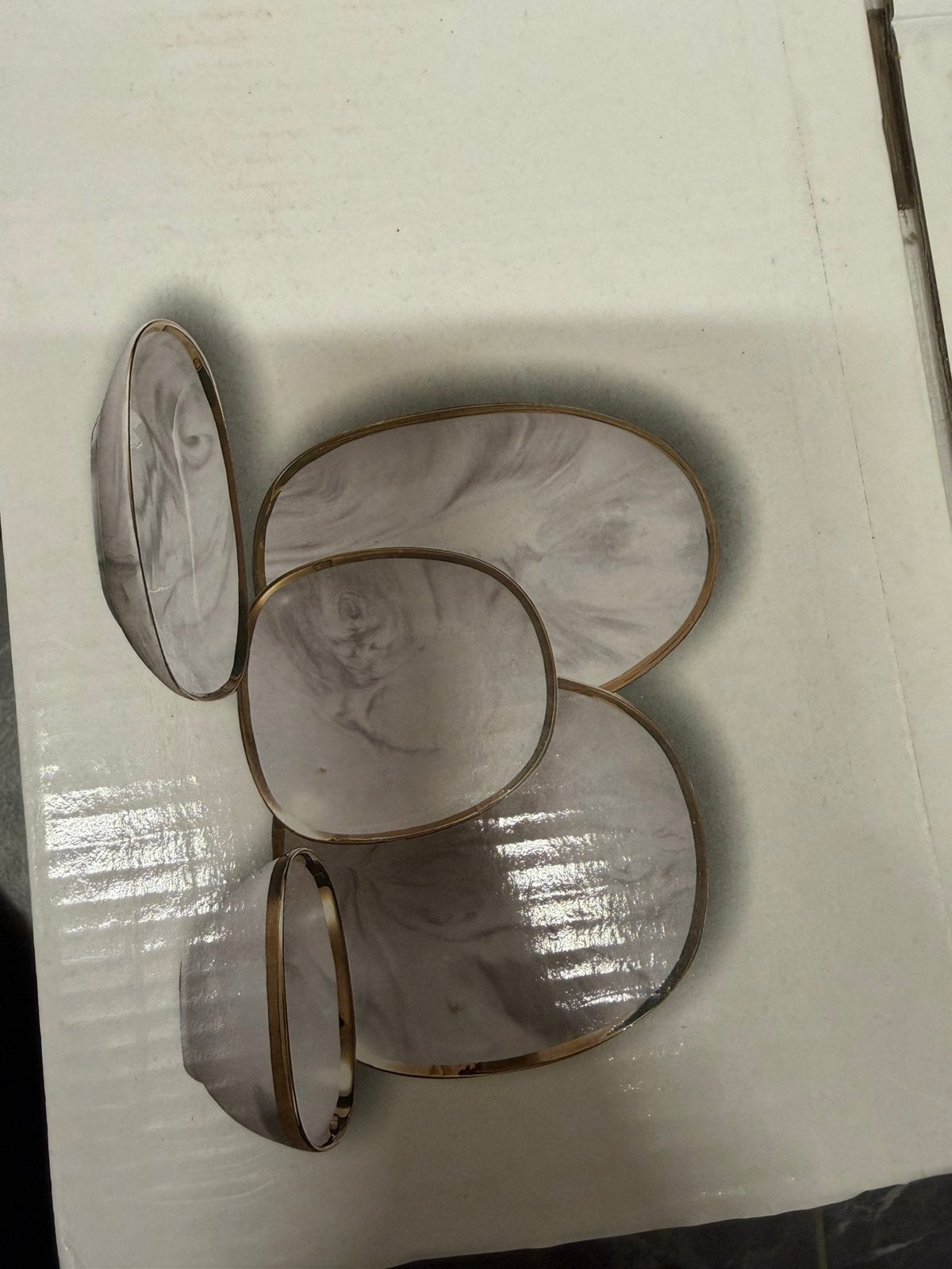 Nieuwe Bricard Porcelain borden set wit met goud, Ophalen, Nieuw, Bord(en), Overige stijlen