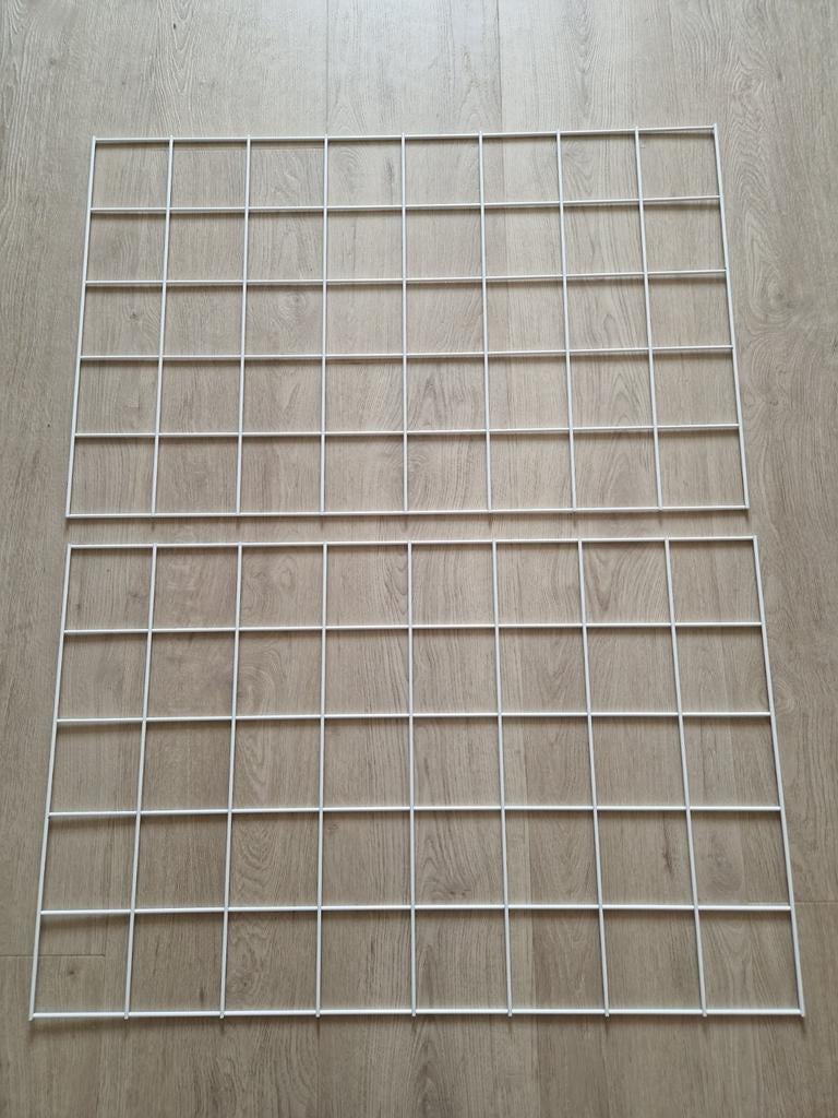 2x Wit metalen wandrek / rooster voor decoratie of foto's, Ophalen, Gebruikt