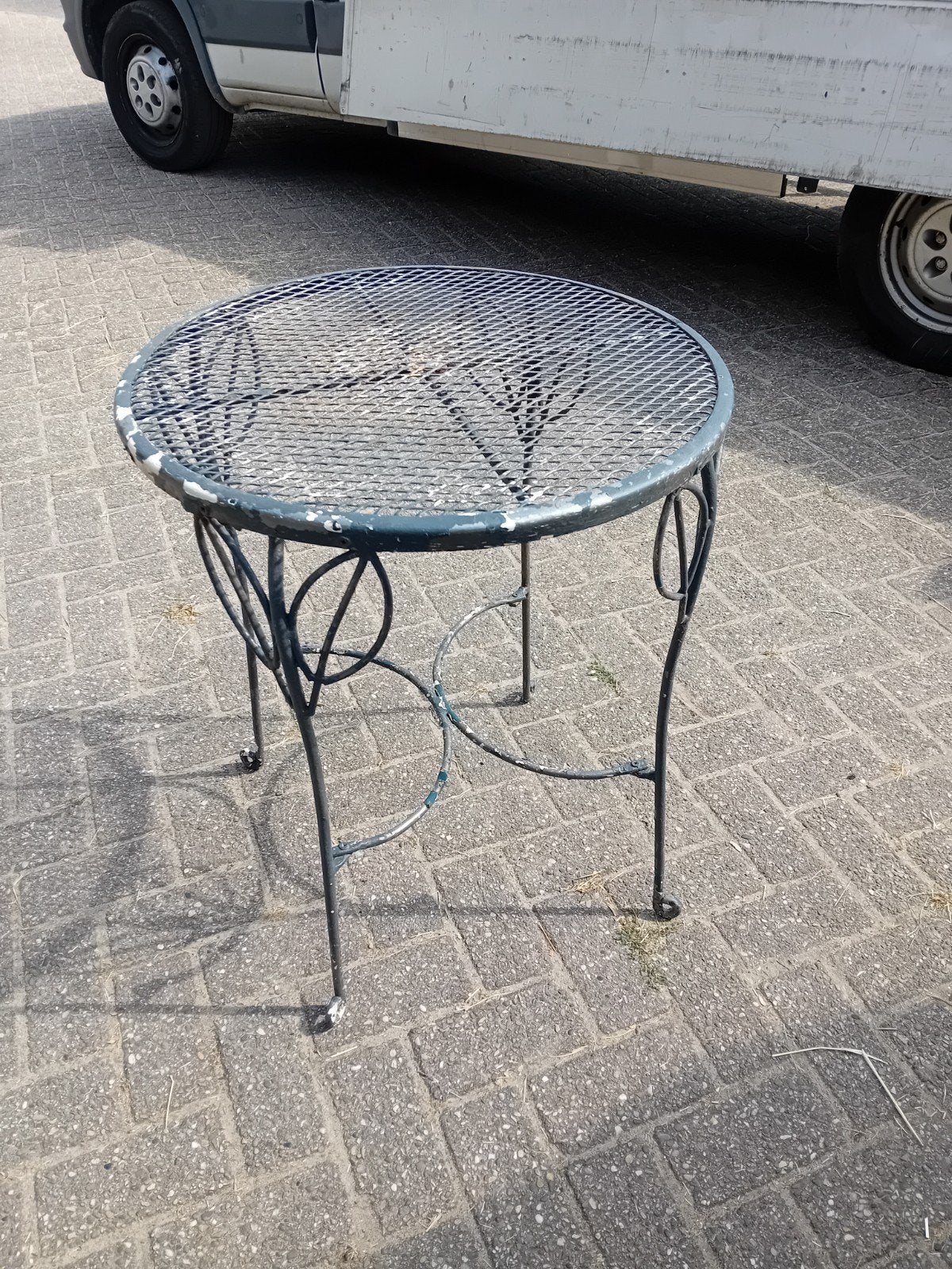 Bijzettafel, Ophalen, Gebruikt, Rond, Metaal