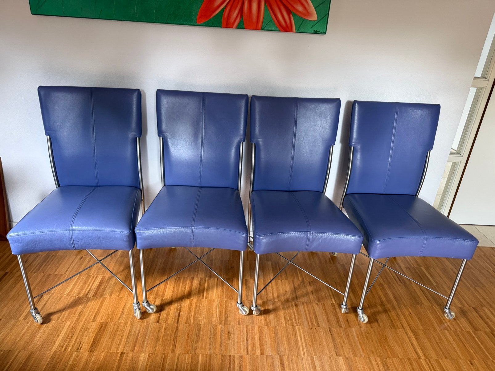4 Bert Plantagie eetkamerstoelen op wielen, Ophalen, Gebruikt, Overige kleuren, Vier