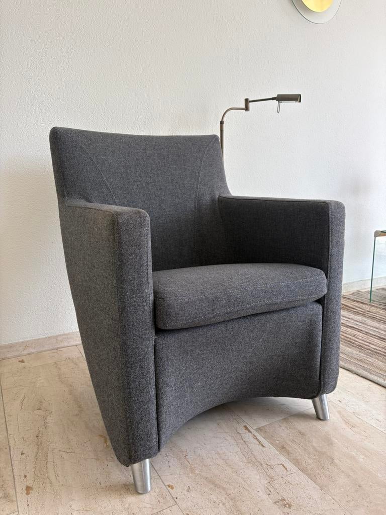 Leolux Dolcinea Fauteuils, nette staat, grijs stof, zie foto, Huis en Inrichting, Fauteuils, Ophalen, 75 tot 100 cm, Zo goed als nieuw