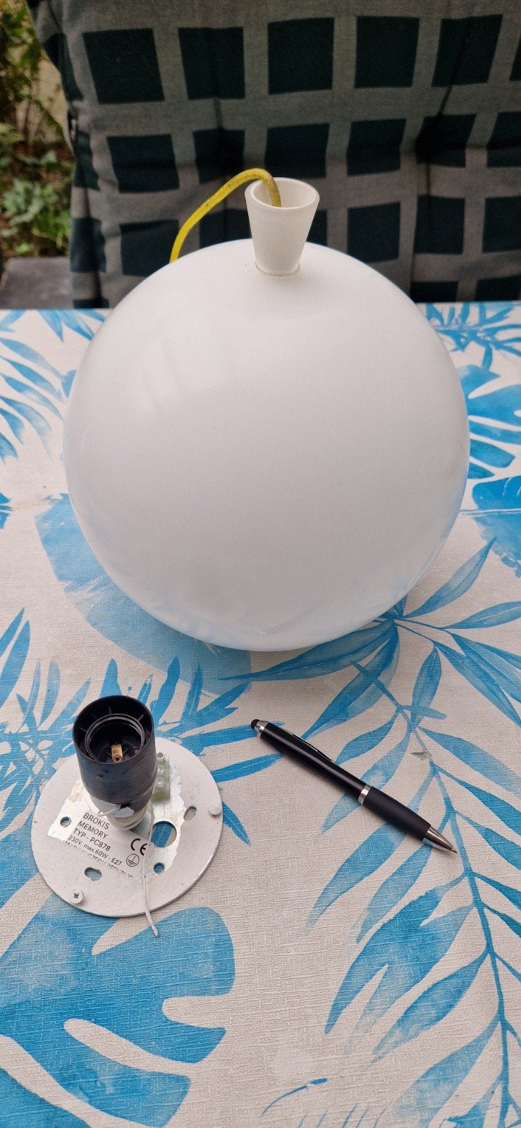 Witte bol hanglamp - Brokis Memory stijl, Wit, Overige merken, Gebruikt, Glas