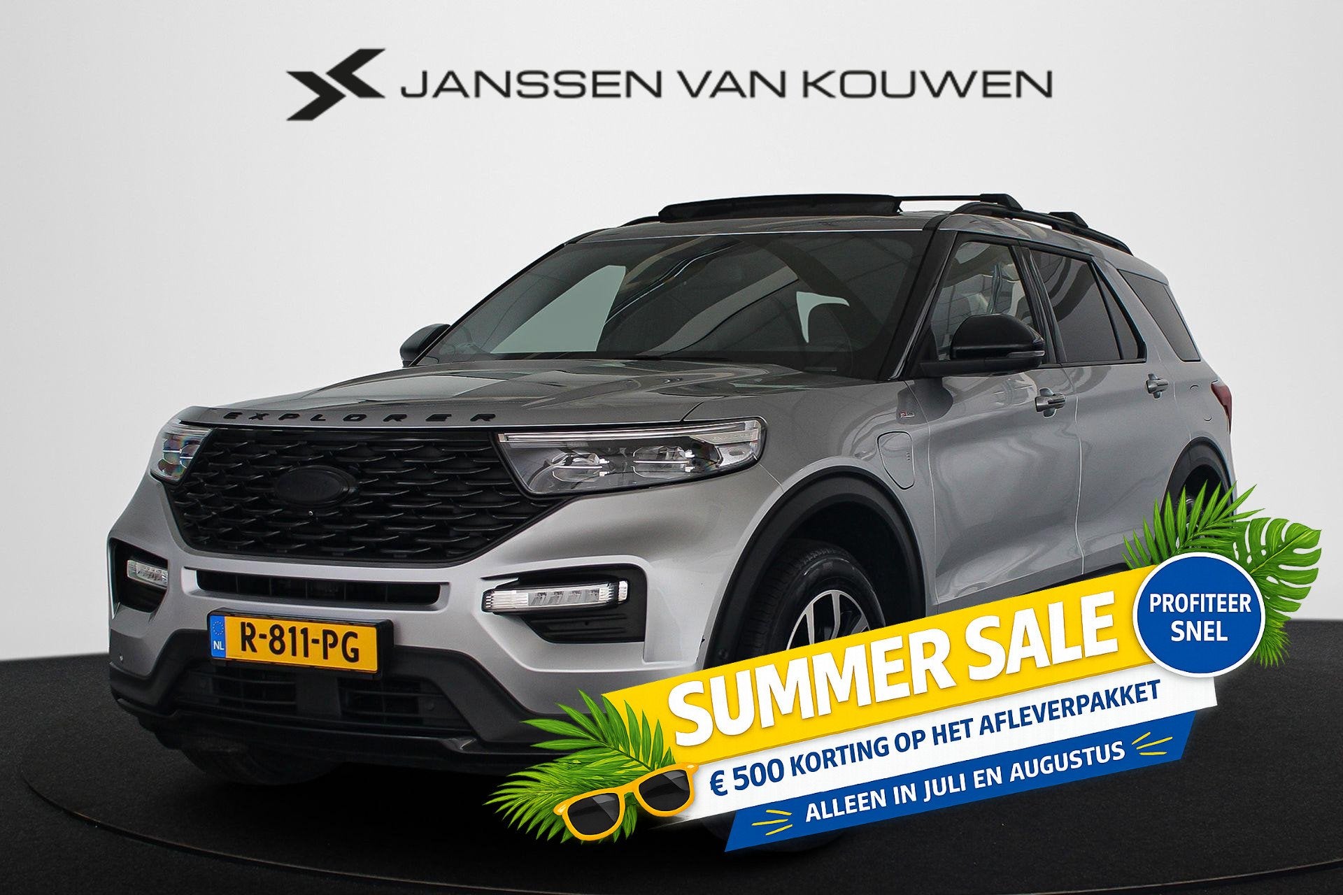 Ford Explorer 3.0 V6 EcoBoost PHEV ST-Line 7p NL Auto Panora, Auto's, Automaat, 14 kWh, 2441 kg, Bedrijf