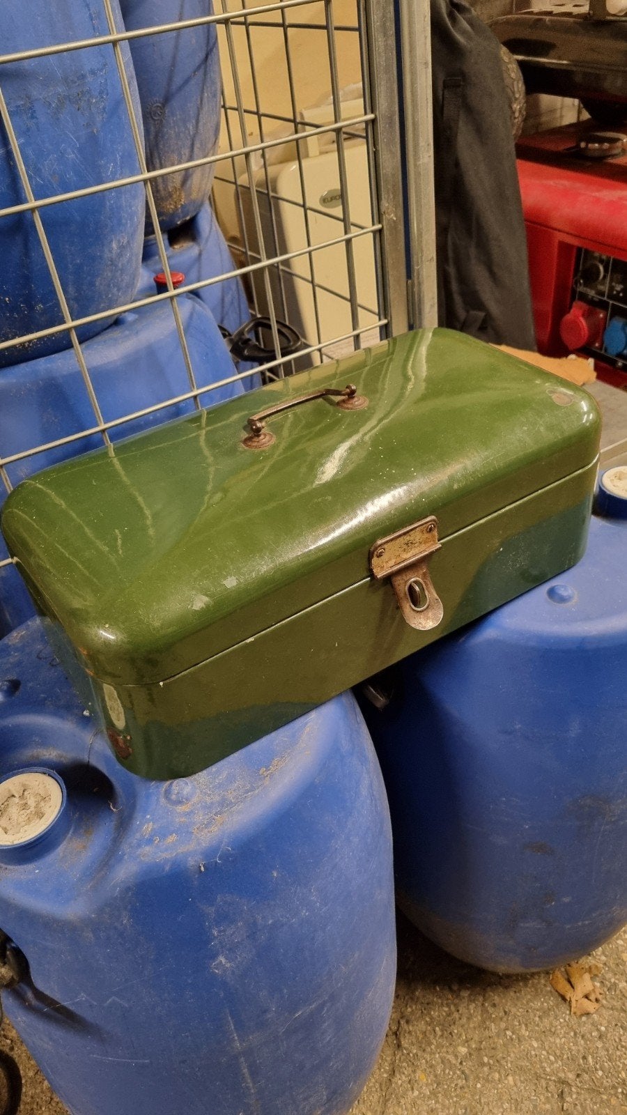 Vintage geëmailleerde broodtrommel - Groen, Ophalen of Verzenden