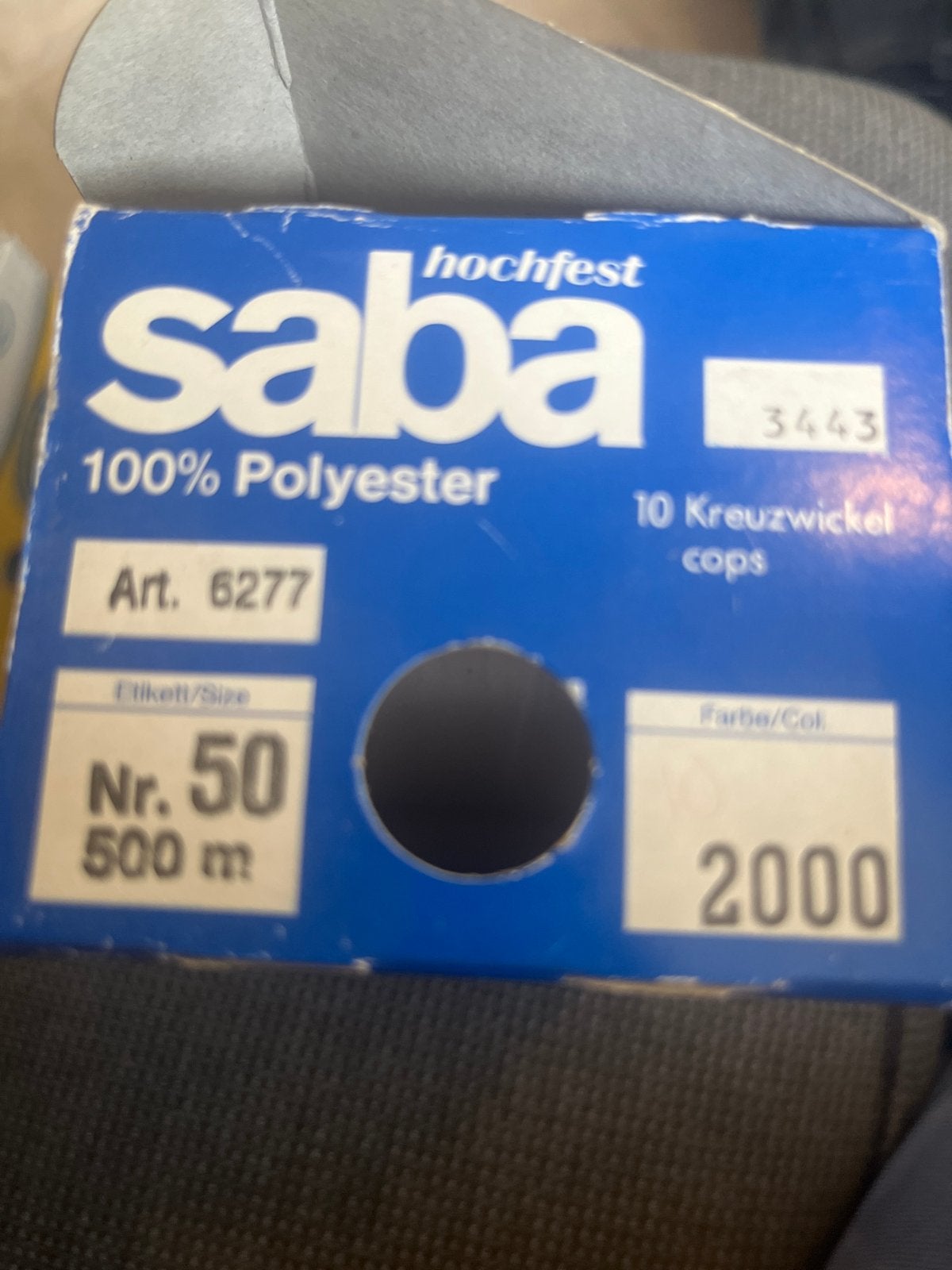 Saba 100% Polyester Garen - Wit, 500m, Nr. 50, Ophalen of Verzenden, Nieuw, Garen of Naald(en)