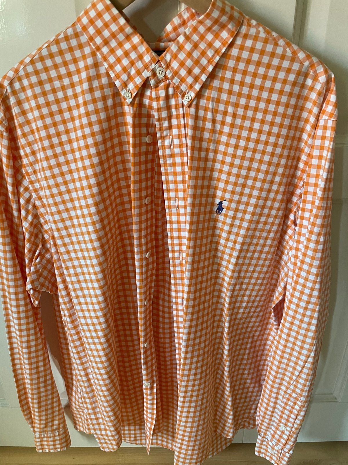 Ralph Lauren heren blouse maat 17,5, Kleding | Heren, Overhemden, Ophalen of Verzenden, Zo goed als nieuw, Oranje, Halswijdte 43/44 (XL)