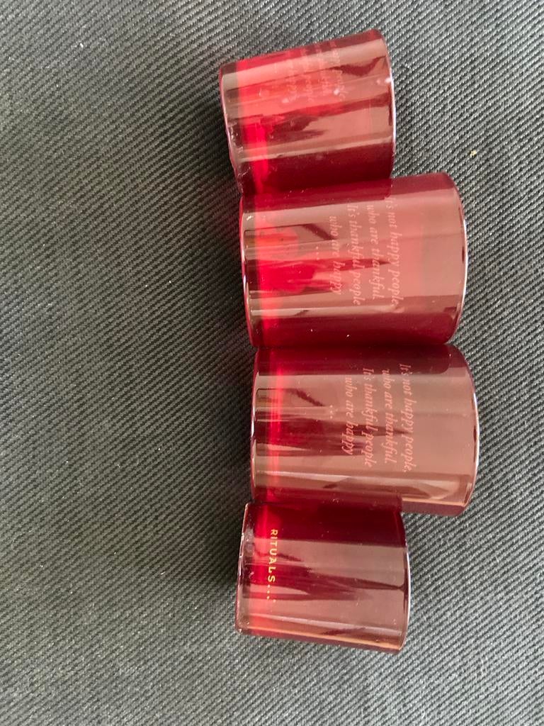 Rituals waxinelichtjes rood - set van 4, Ophalen of Verzenden, Zo goed als nieuw