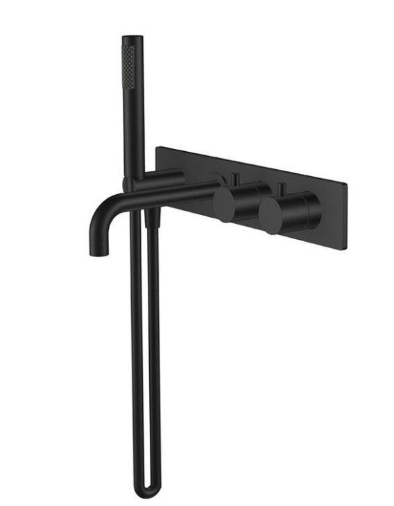 Wiesbaden Style Inbouw badkraan met thermostaat Mat Zwart, Doe-het-zelf en Verbouw, Sanitair, Ophalen of Verzenden, Nieuw, Bad