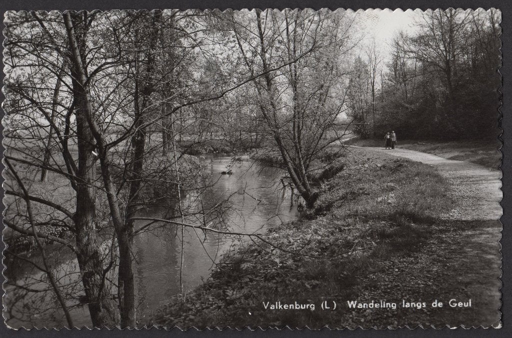 Valkenburg (L), Wandeling langs de Geul, gebr. 1963, Verzamelen, Ophalen of Verzenden, 1960 tot 1980, Gelopen, Limburg