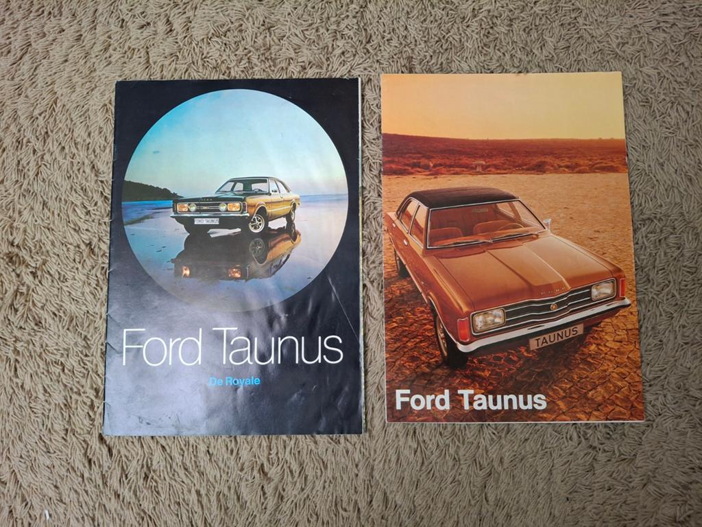 2x autofolder Ford Taunus Tc, Verzenden, Zo goed als nieuw, Ford