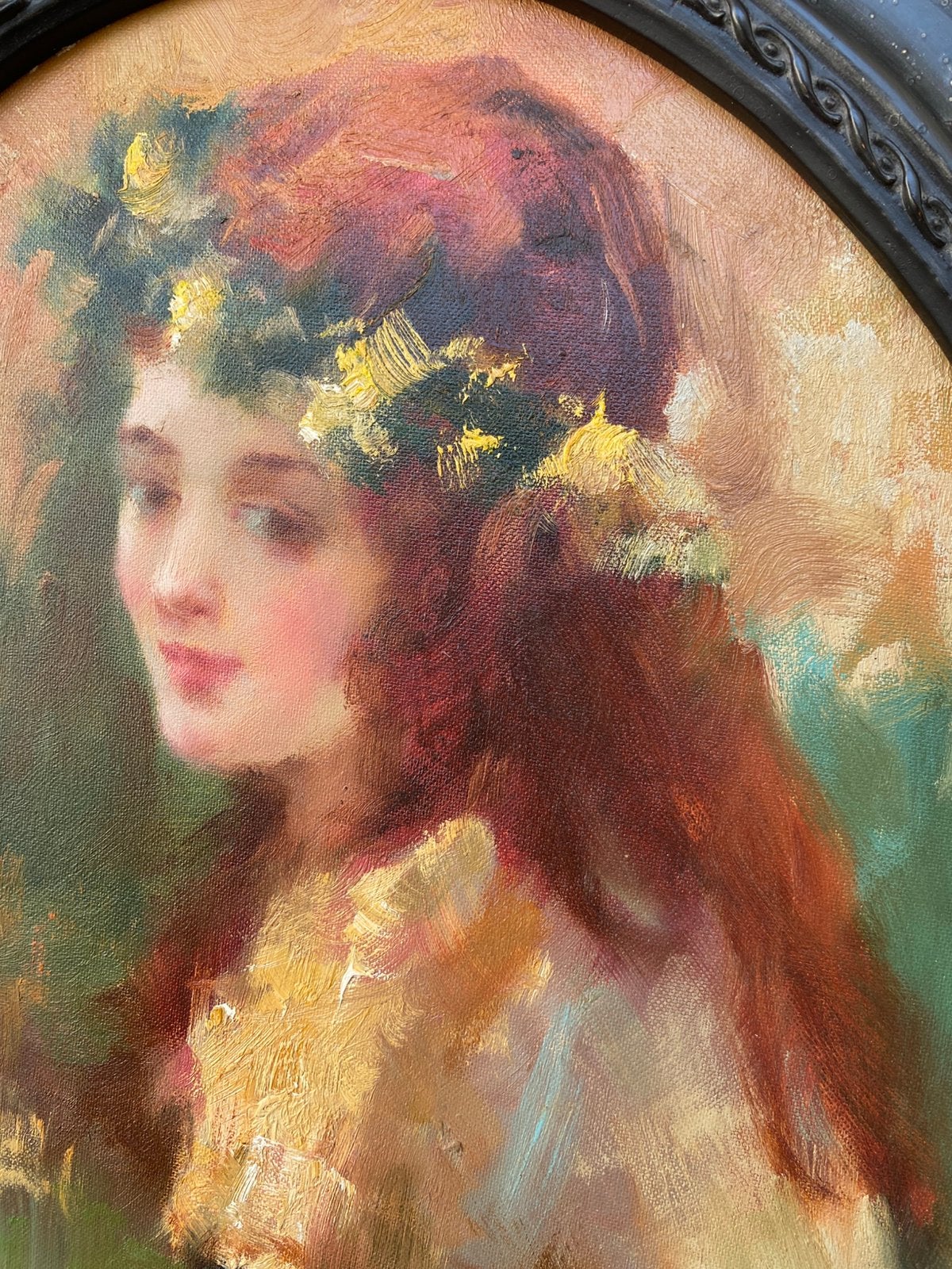 Klassiek romantisch schilderij!, Doek, Portret of Personen, Ophalen of Verzenden, Origineel werk
