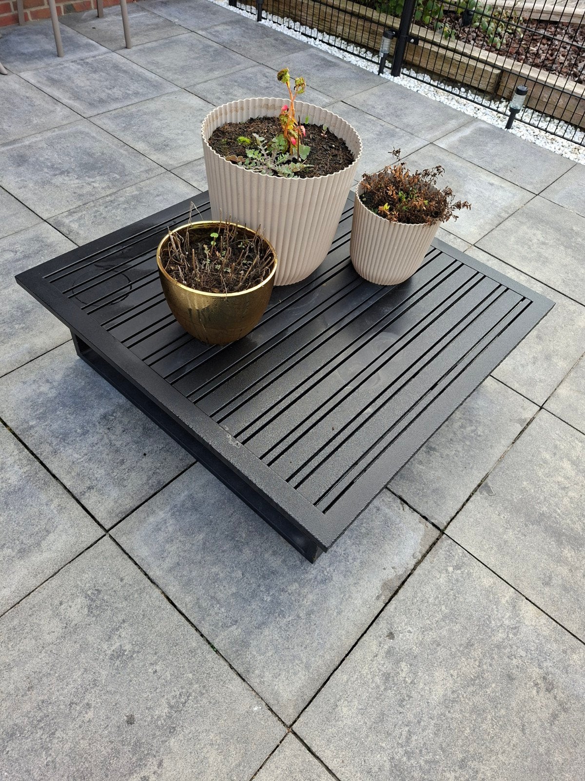 Tuin tafel metaal zwart, Tuin en Terras, Ophalen, Hout