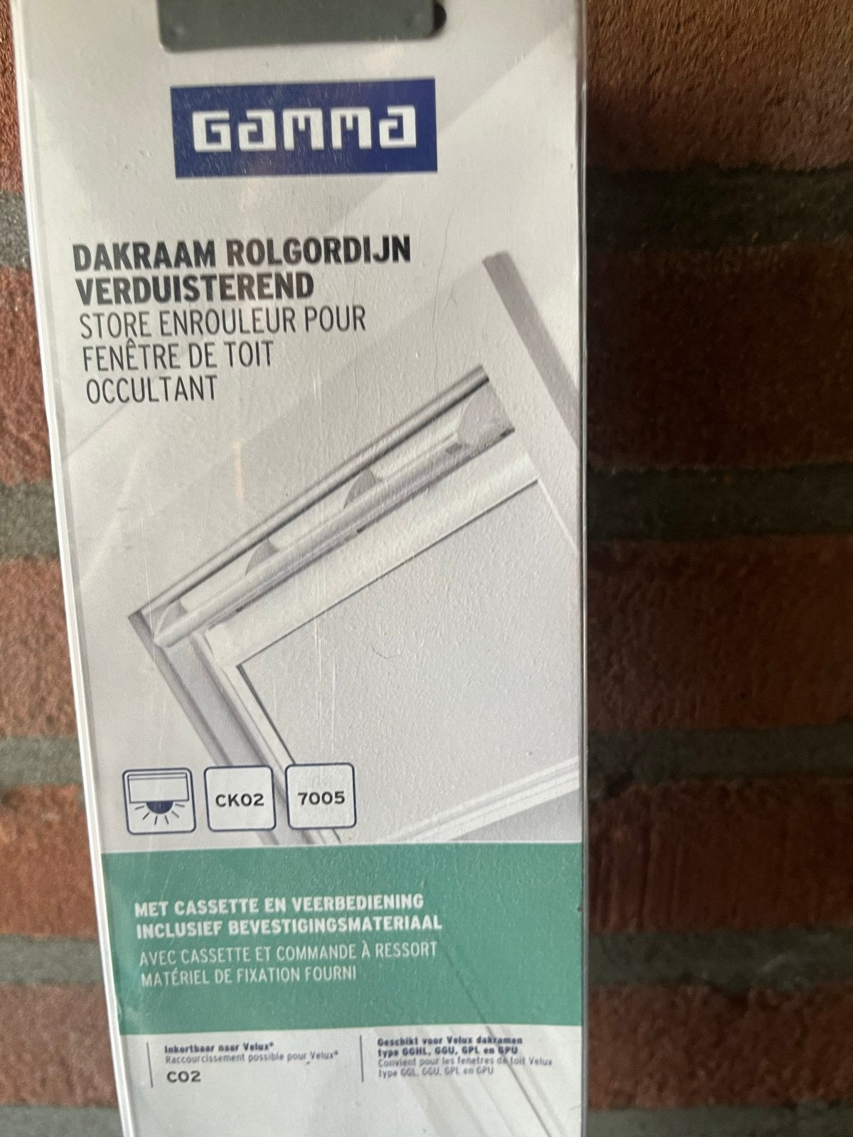 Gamma Dakraam Rolgordijn Verduisterend CKO2 7005, Minder dan 50 cm, Wit, Nieuw, Ophalen of Verzenden