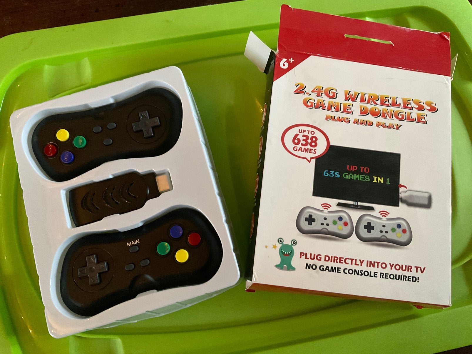 2.4G Draadloze Game Dongle met 638 Games en 2 Controllers, Spelcomputers en Games, Ophalen of Verzenden, Zo goed als nieuw, Vanaf 3 jaar
