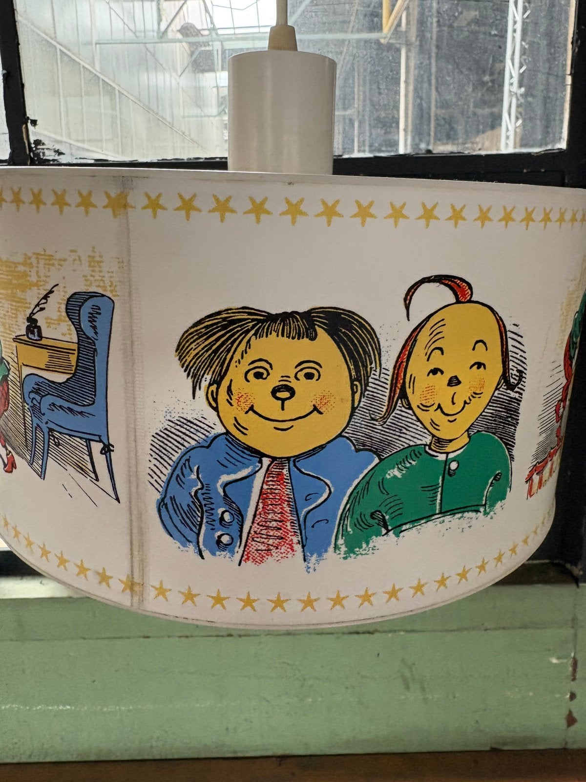 Vintage lampekap Max & Moritz (Wilhelm Busch), Kinderen en Baby's, Ophalen of Verzenden, Gebruikt, Lamp