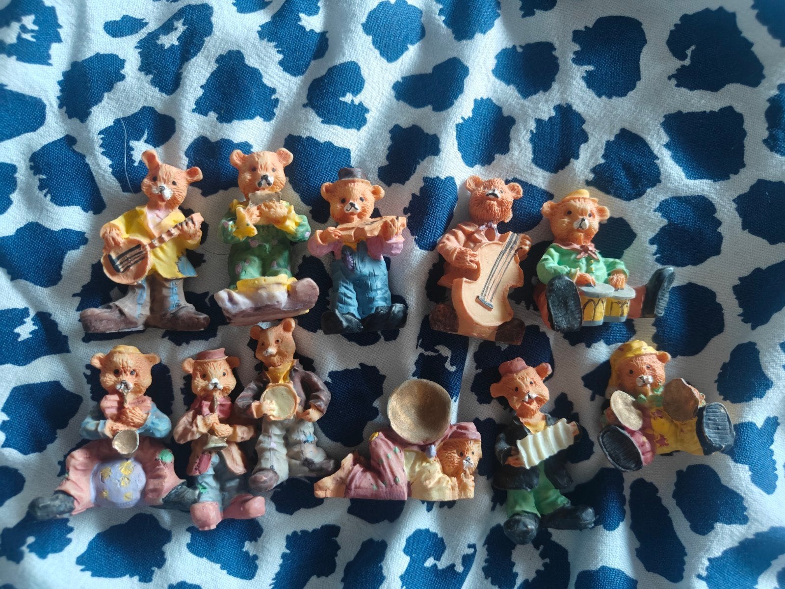 Set van 12 Beertjes Muzikanten Beeldjes, Ophalen of Verzenden, Gebruikt