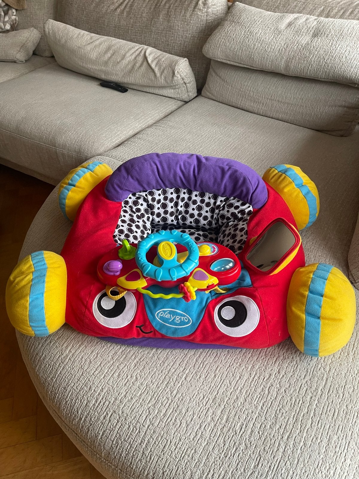 Playgro muzikale auto zitkussen, Ophalen, Zo goed als nieuw, Auto, Met licht