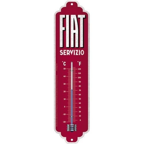 Fiat Servizio logo reclame thermometer van metaal decoratie, Ophalen of Verzenden, Nieuw, Auto's