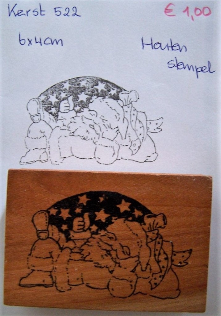 Kerst 522 Houten stempel, Hobby en Vrije tijd, Ophalen of Verzenden, Gebruikt, Houten stempel