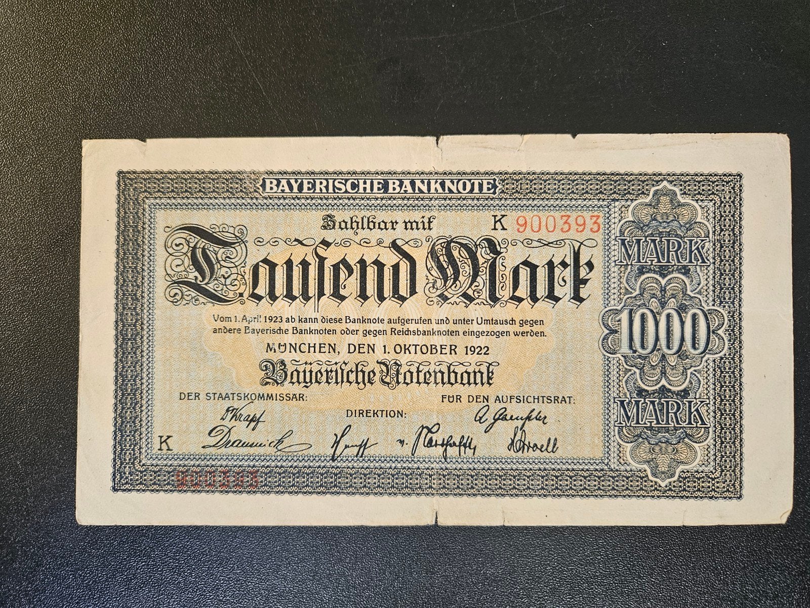 Duitse Staten Beieren München pick S924(1) 1922       2, Postzegels en Munten, Ophalen of Verzenden, Duitsland, Los biljet