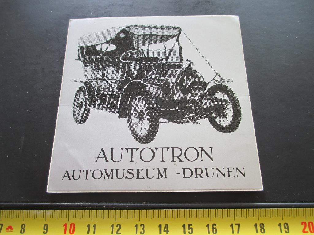 sticker Drunen AUTOTRON automuseum Spijker oldtimer Grijs, Ophalen, Zo goed als nieuw