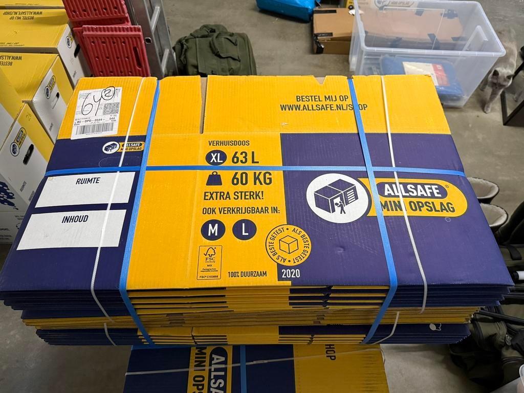 Allsafe professionele verhuisdozen 40 stuks XL 60 kg, Ophalen, Doos, Minder dan 35 cm, Zo goed als nieuw