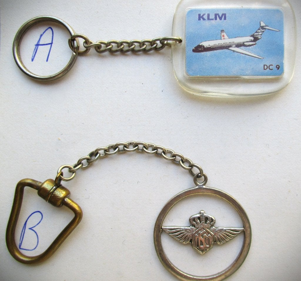 KLM Sleutelhanger Zilver kleur jaren 20-50 + McDonnell Dougl, Ophalen of Verzenden, Zo goed als nieuw, Overige typen